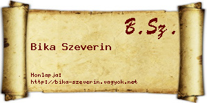 Bika Szeverin névjegykártya